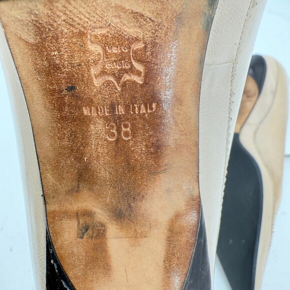 Jimmy Choo Women Size Eu 38 US 8 Creme brown Leather Pointed Toe Heel Shoes - Picture 9 of 12